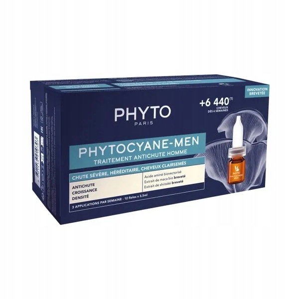 Phyto Phytocyane, kúra proti vypadávání vlasů pro muže, ampule, 1