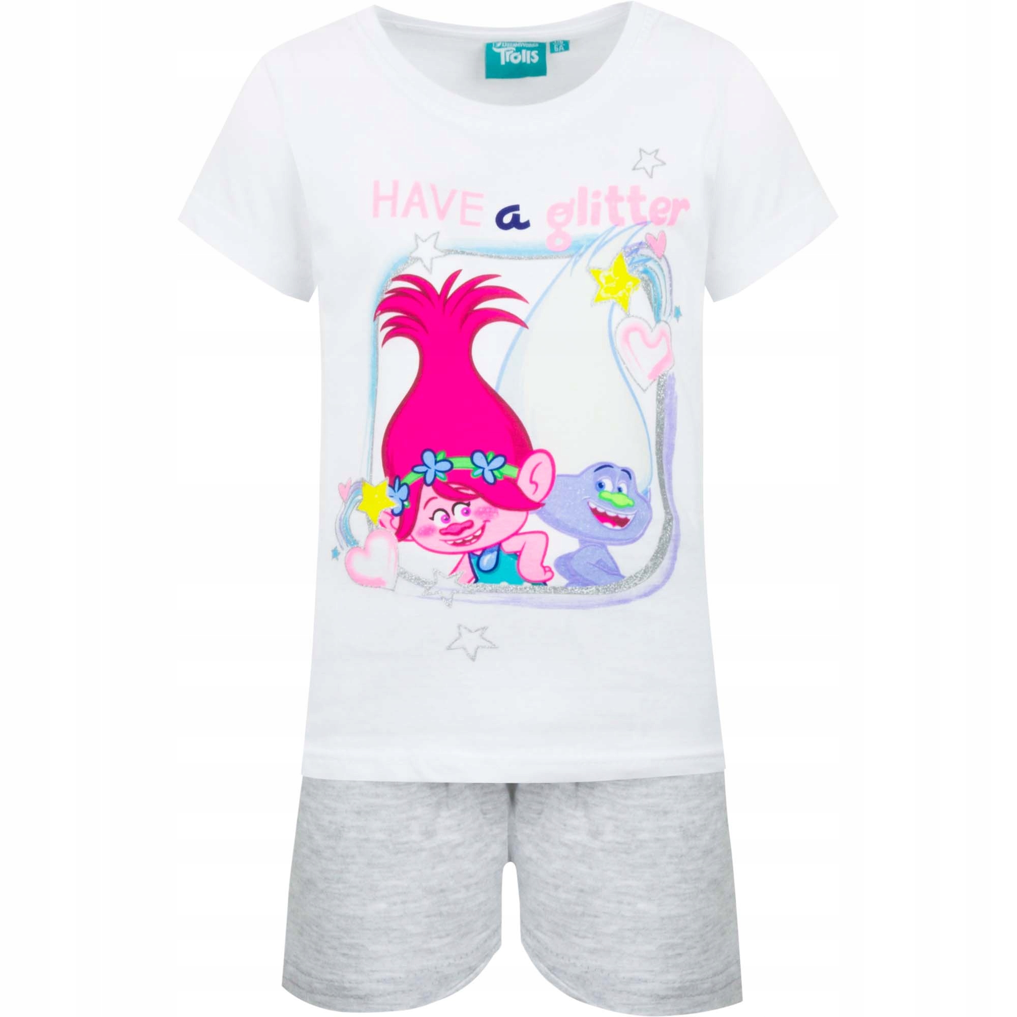 piżama dziecięca letnia TROLLE brokat 116