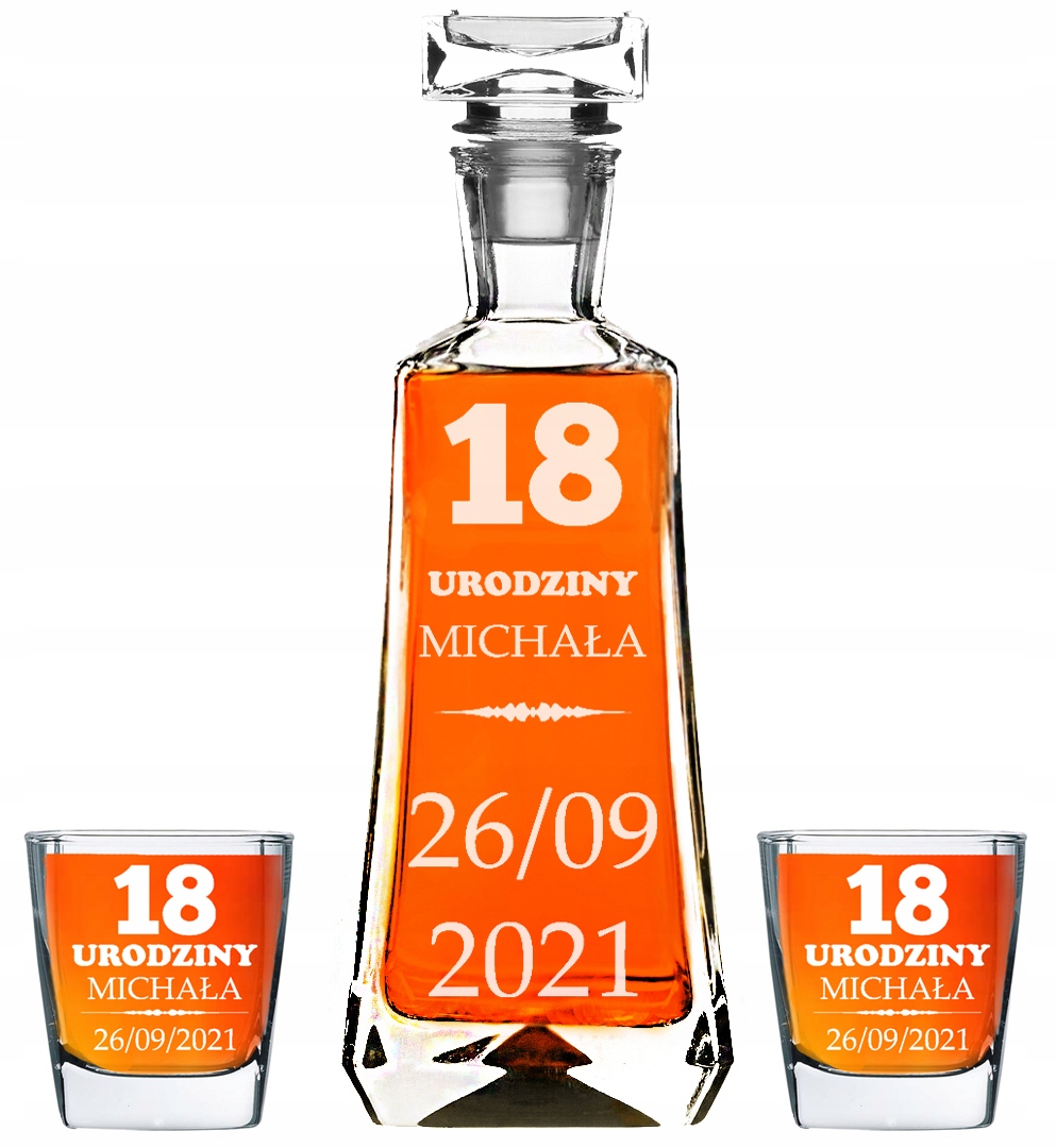 

Karafka+ 2 Szklanki Do Whisky Ślub +grawer