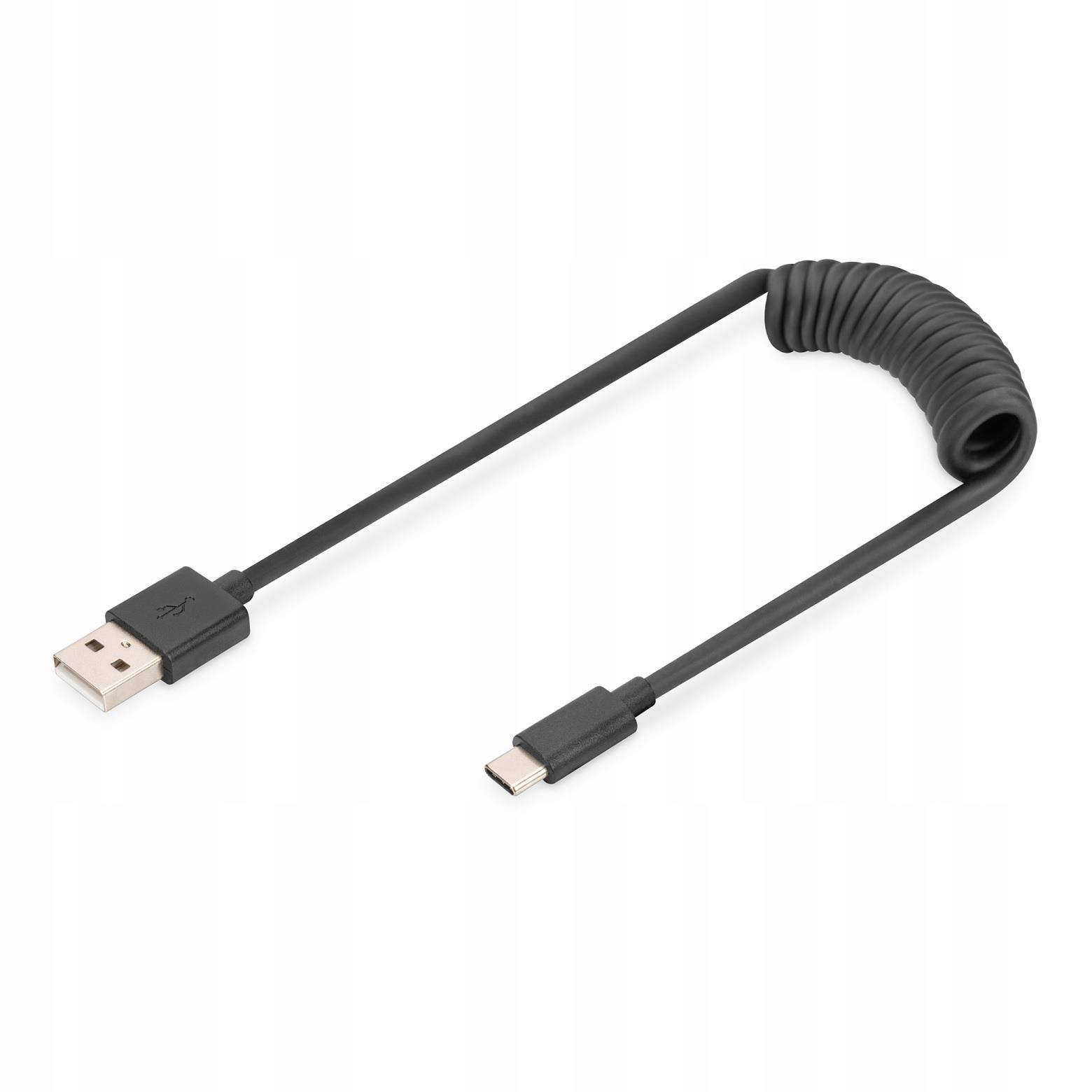 Kabel przewód USB C - USB SPIRALA 100CM