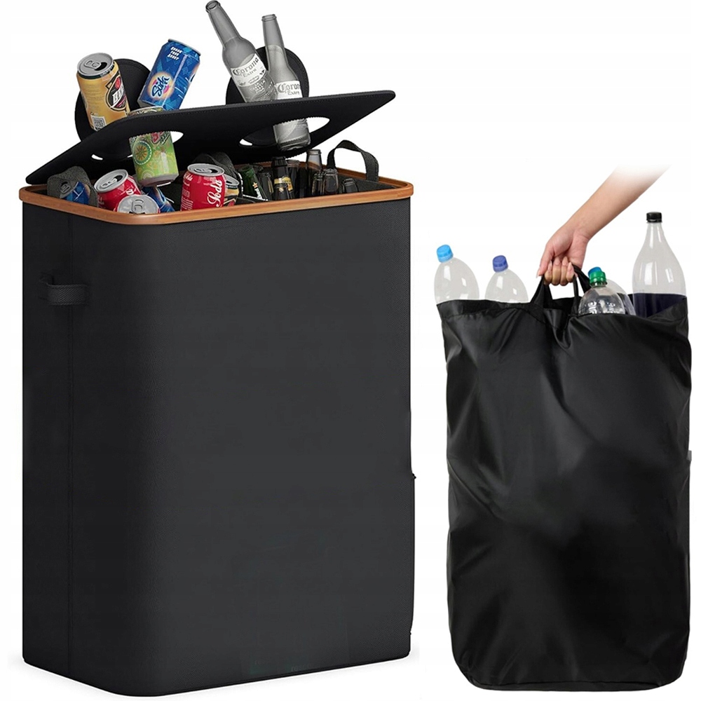 Koš na třídění, nádoba na lahve a plechovky, s vyjímatelným sáčkem, nový