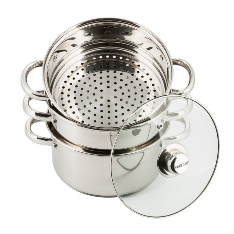 Kinghoff Hrnec Na Páru Parní Hrnec 4 Prvky 22 CM KH-3328 Kuchyňský Set