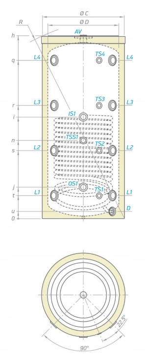 TESY ZASOBNIK V9S 200 60 P4 ZBIORNIK WYMIENNIK BUFOROWY CWU 200L +WĘŻOWNICA Marka Tesy