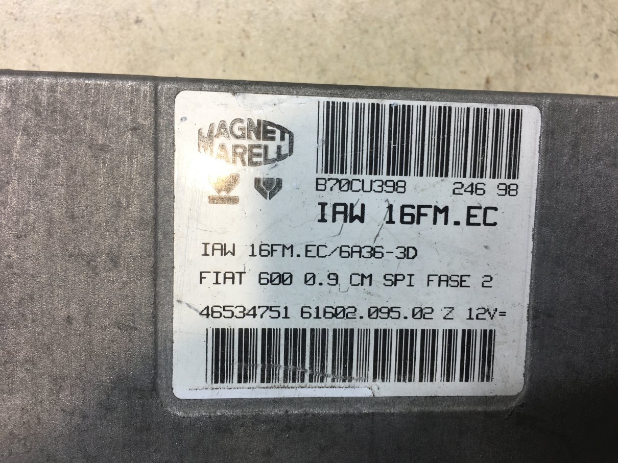 control unit of the engine FIAT SEICENTO 0.9 46534751