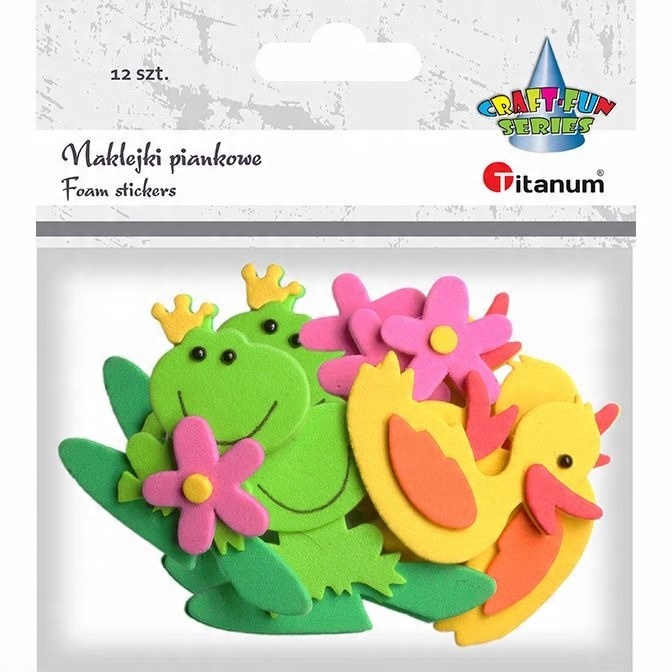 

Naklejki piankowe kaczki żaby kwiaty 12 szt