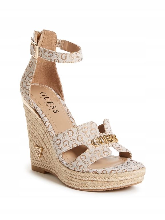 GUESS dámske sandále na platforme, espadrilky Jessi hnedé 39