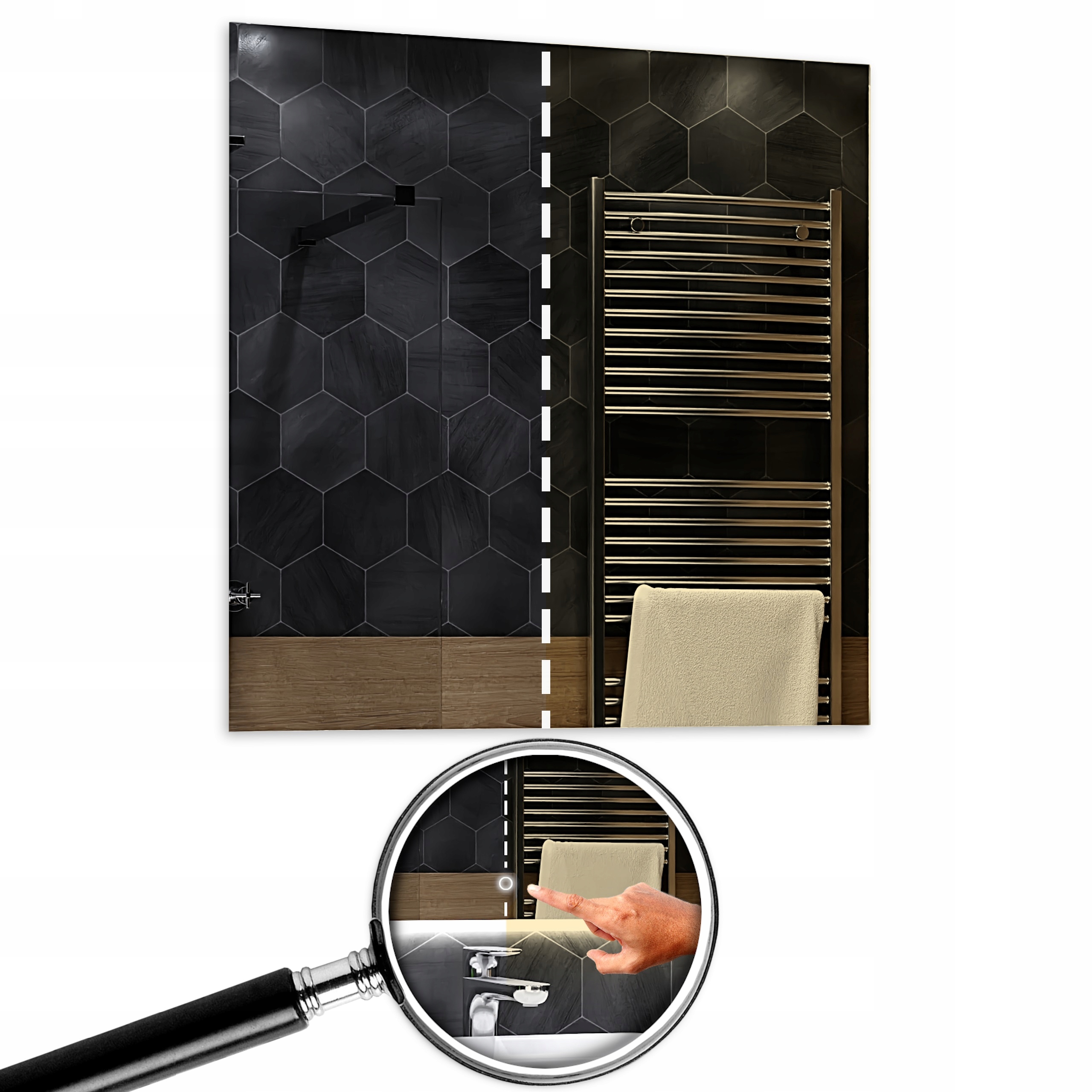 Zrcadlo Dubai Dual Led 100x100 cm s dotykovým vypínačem