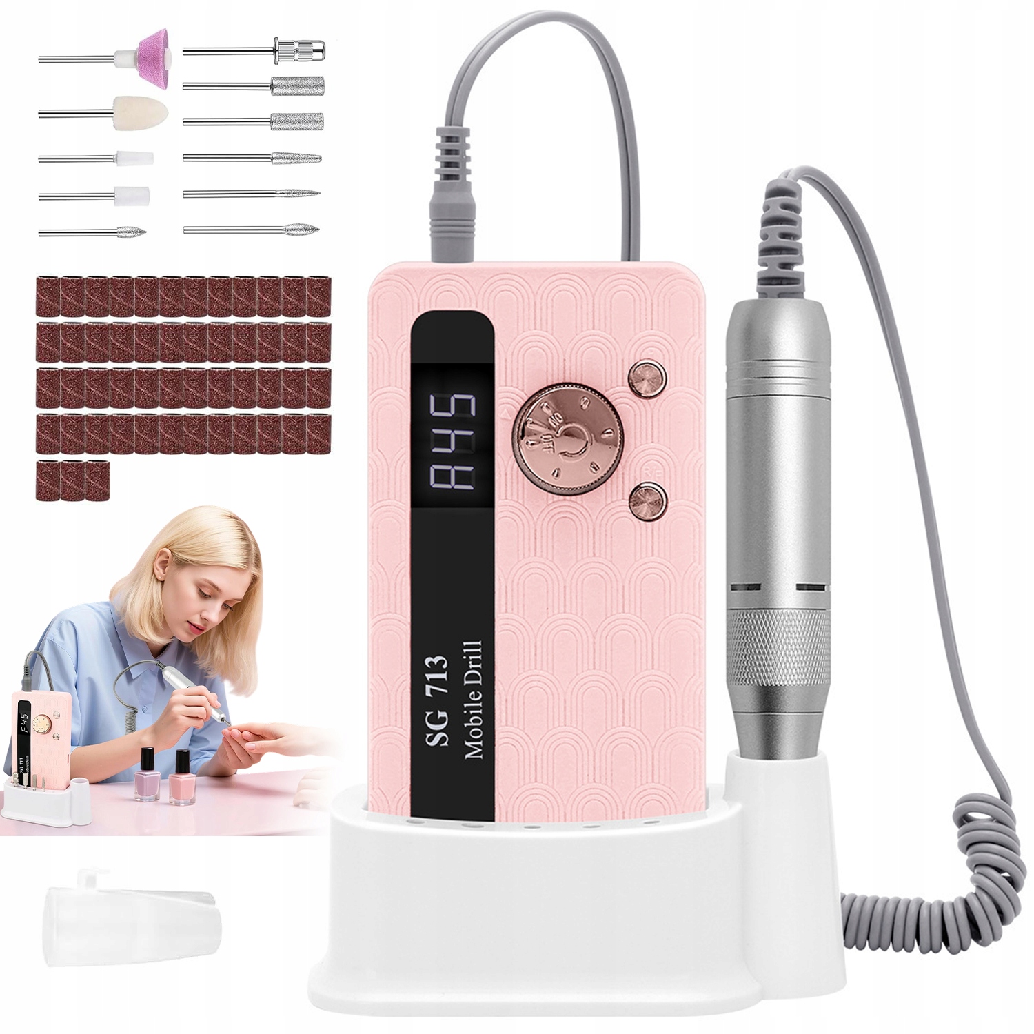 Profesionální Elektrická Bruska Na Nehty Set 45,000RPM 36W