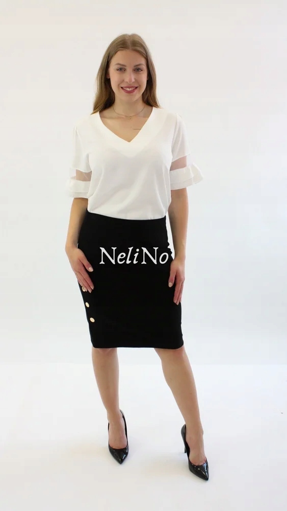 Elegantní sukně s knoflíčky černá 38