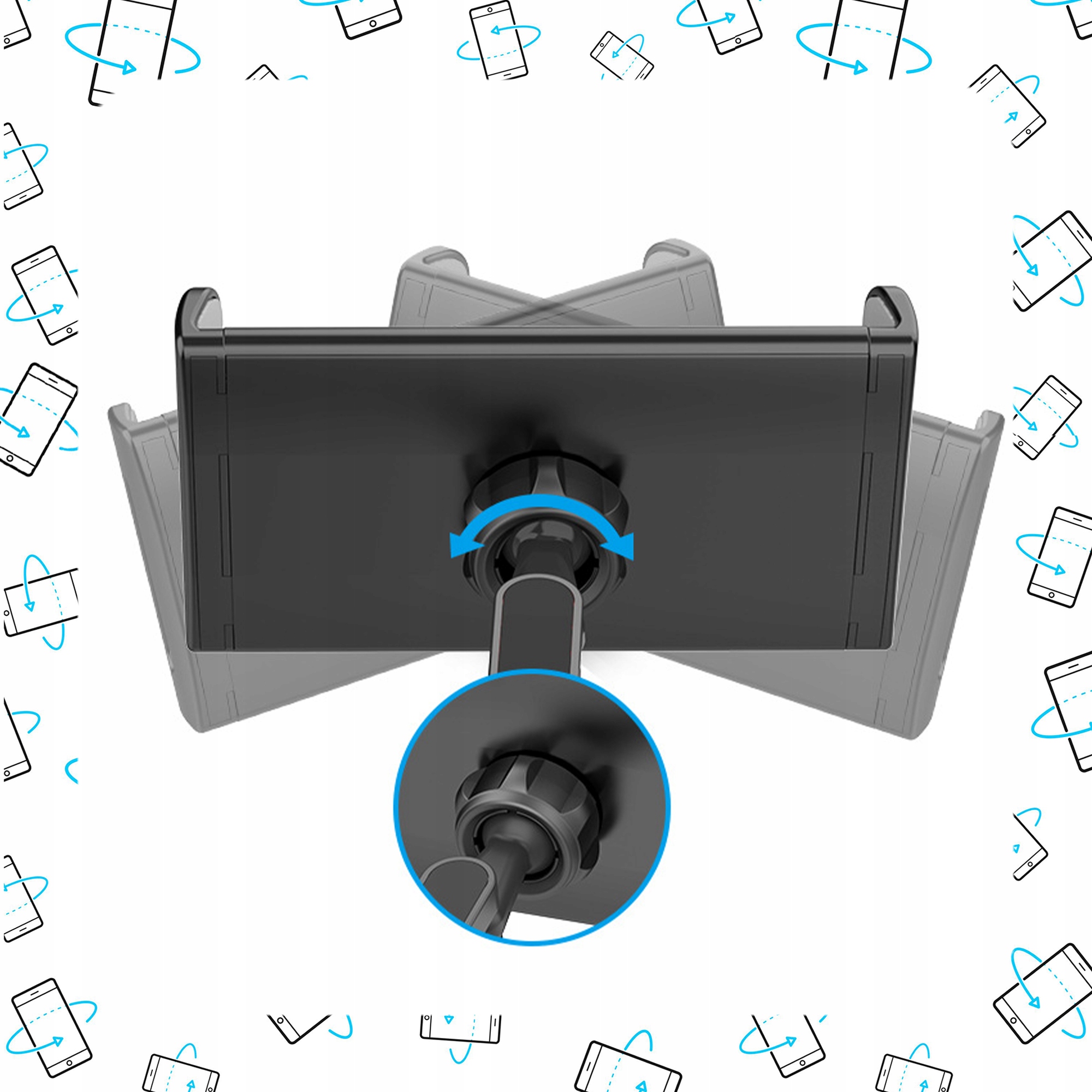 REGULOWANY UCHWYT SAMOCHODOWY NA TABLET TELEFON ZAGŁÓWEK SIEDZENIE DO AUTA Marka Pixel