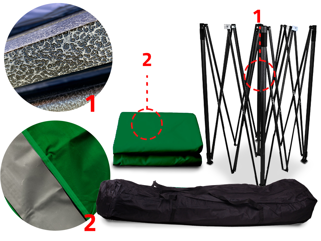 PAWILON NAMIOT OGRODOWY HANDLOWY EKSPRESOWY CATERINGOWY TARGOWY+TORBA 3x3m Typ pawilon