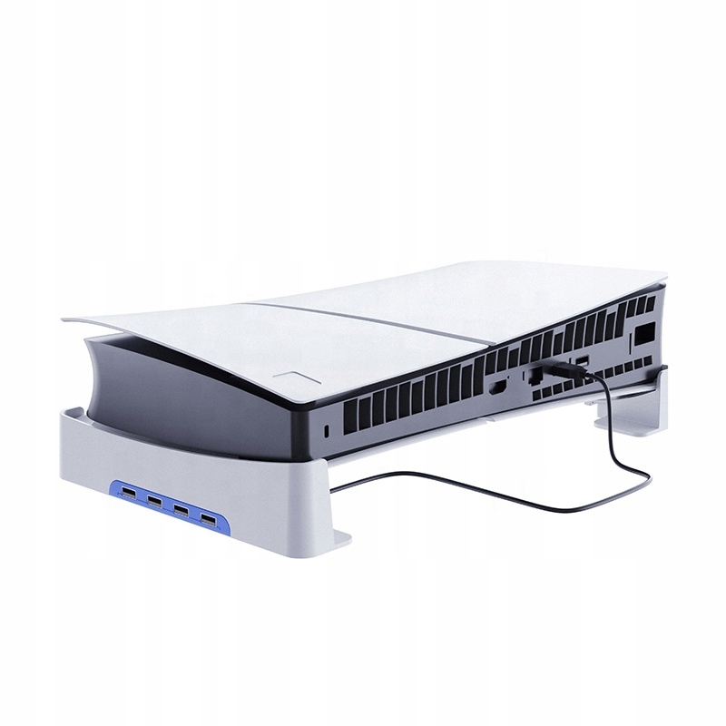 GP-528 Uchwyt poziomy do konsoli PS5 SLIM, 4 porty USB 2.0 z HUB-em