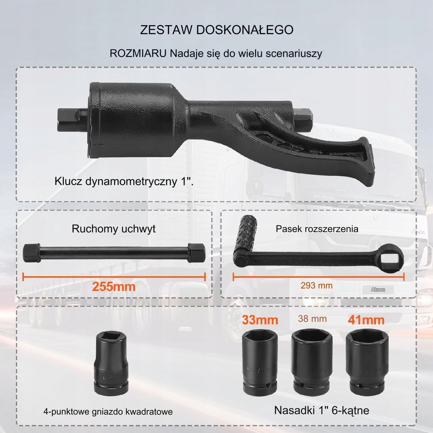 Zestaw Kluczy Dynamometrycznych do Nakrętek Mocujących 4 Gniazda Kod producenta NJZBTTBSSYS1LSPEYV0