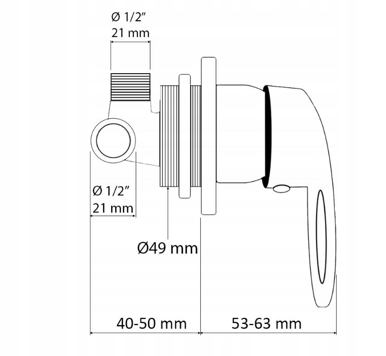 BATERIA PRYSZNICOWA DO PANELU KABINY PRYSZNICOWEJ Z CHYDROMASAŻEM MIESZACZ Marka inna