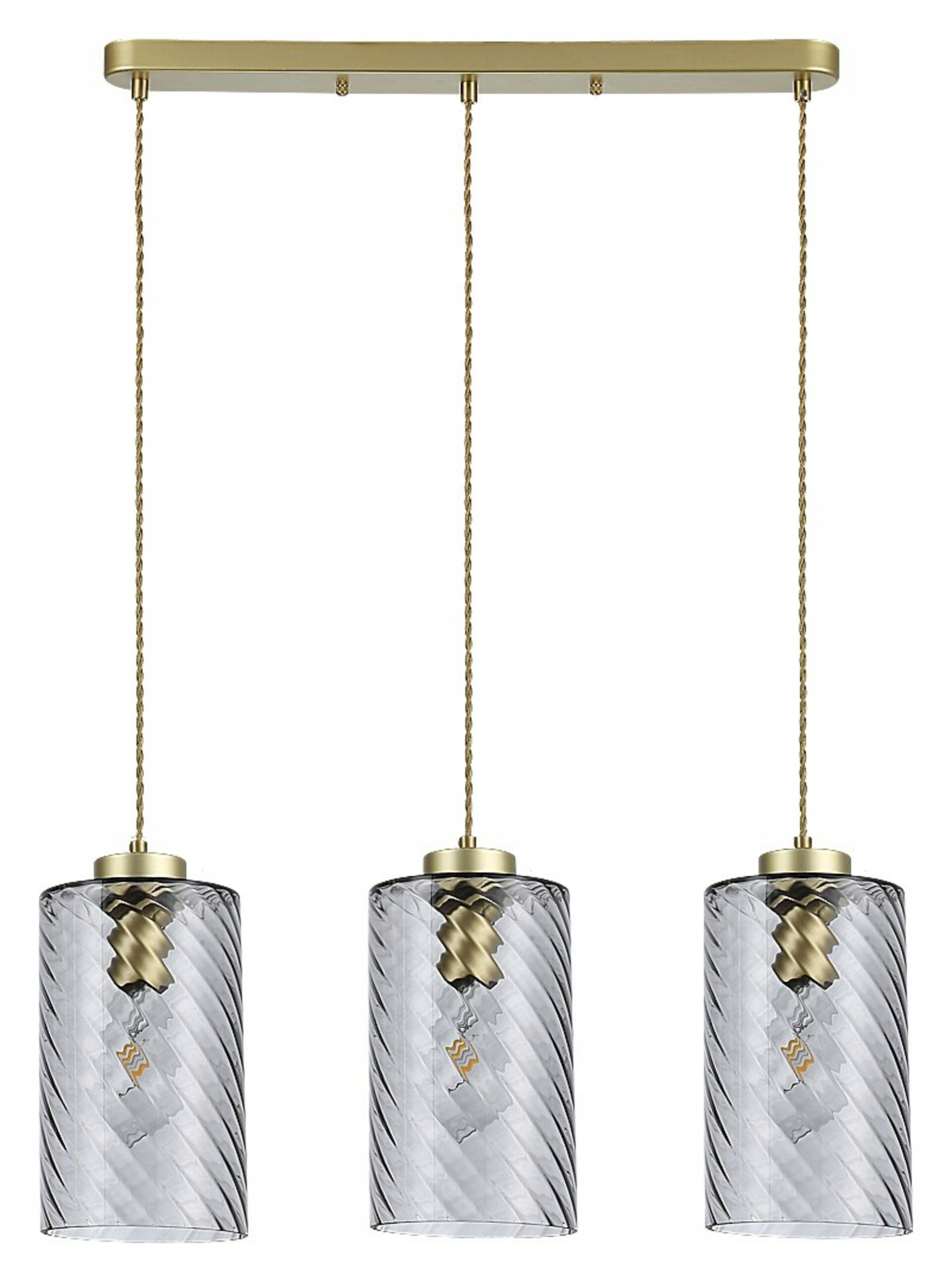 Rabalux Sheila 5229 zlaté závesné svietidlo, dymové sklo, E27, 3x40W
