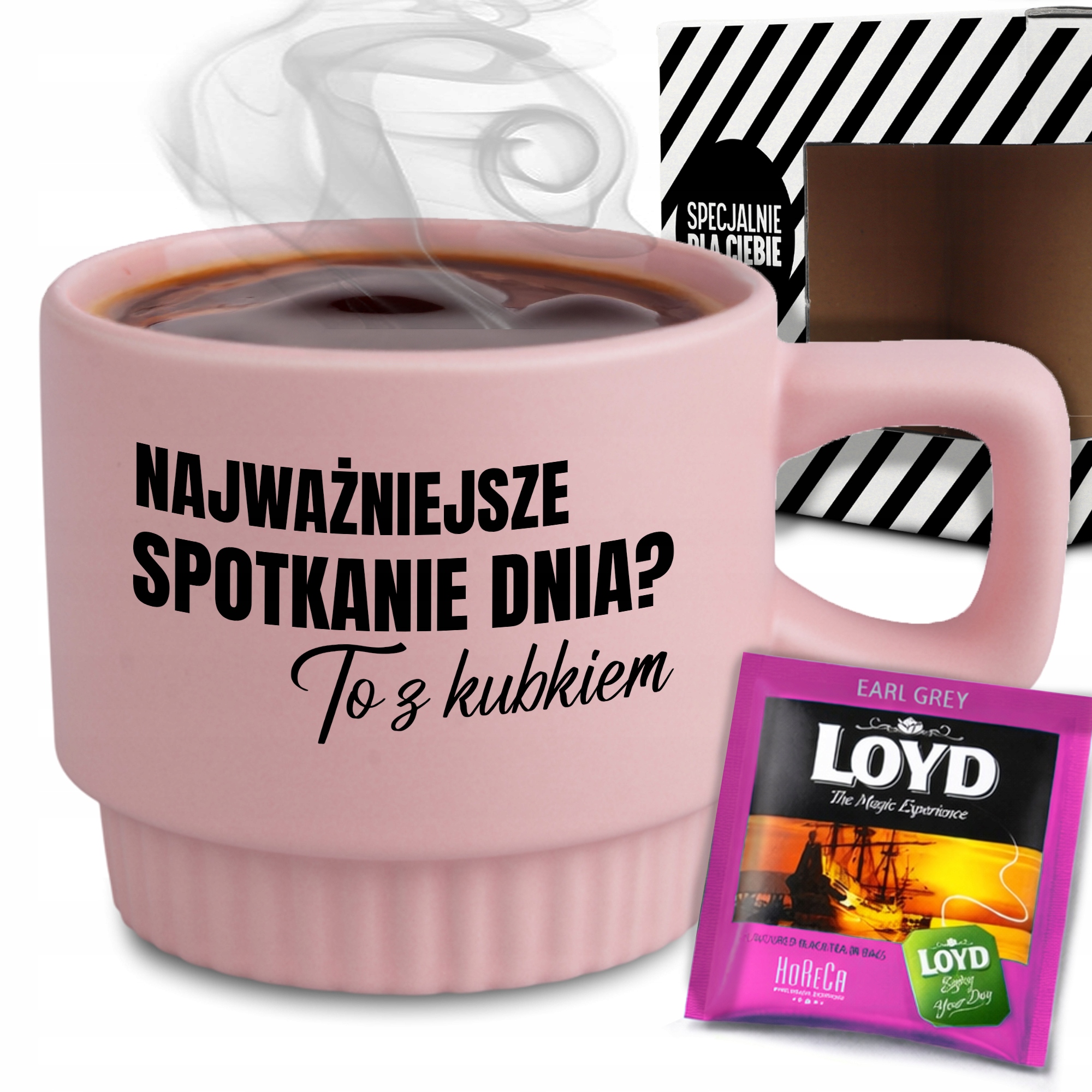 Rýhovaný Hrnek Set V Krabičce Čaj Růžový Setkání Dne? Dárek