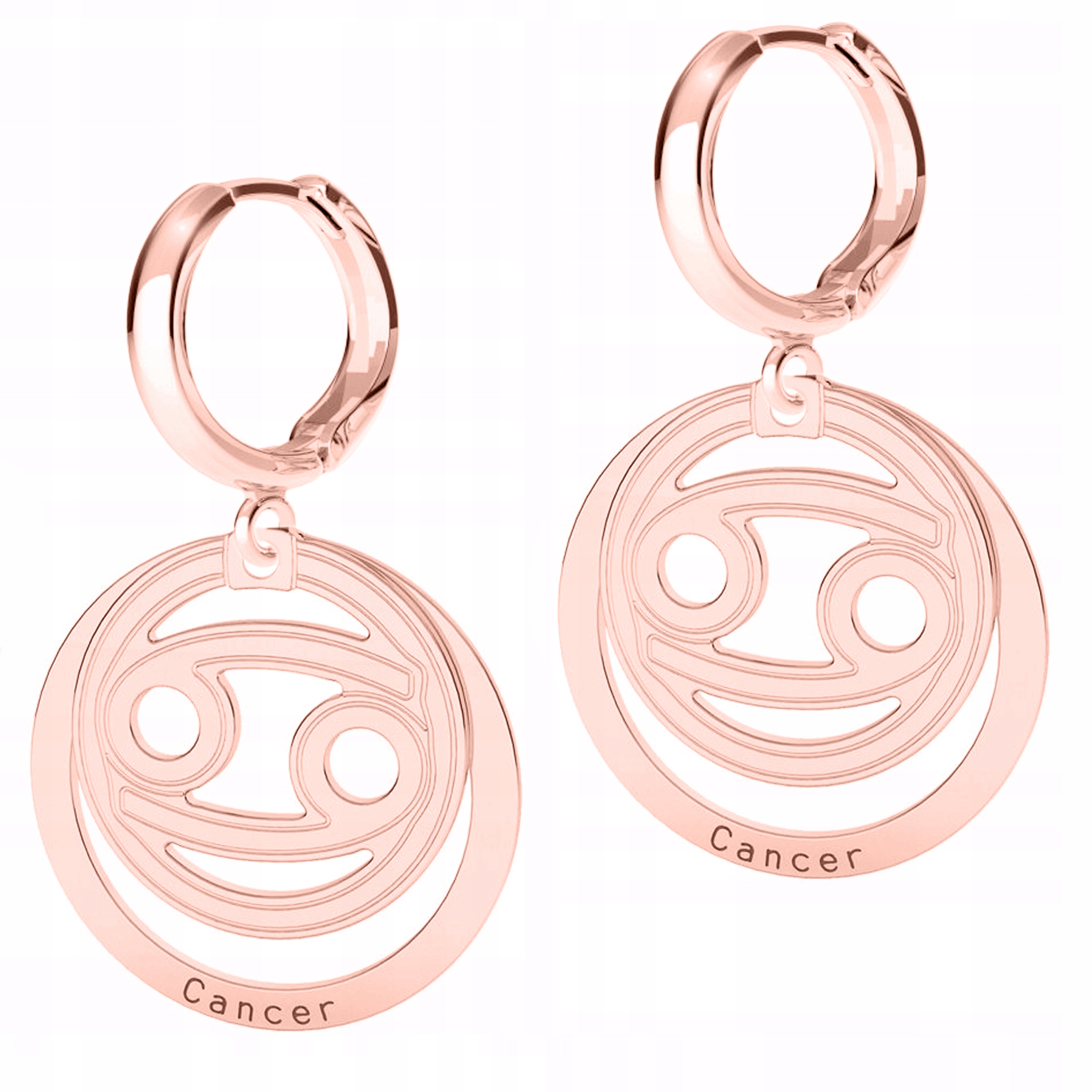 Náušnice Pozlacené Znamení Zvěrokruhu Rak se znamením raka Cancer Stříbro 925