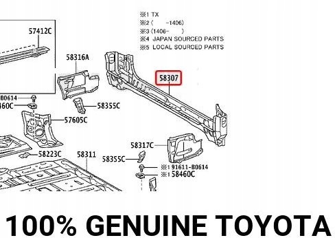 ORG! PAS TYLNY ŚCIANA TOYOTA LAND CRUISER 2015-
