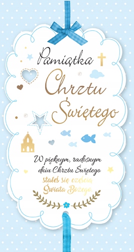 

Kartka na Chrzest dla chłopczyka elegancka PM705