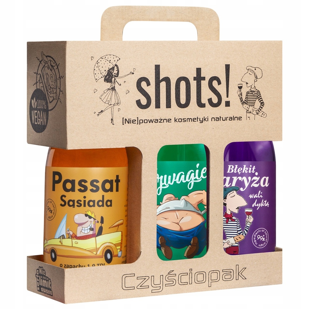 LaQ Čisticí obal Shots! Pánský Passat Soused sprchový gel 500 ml Švagle