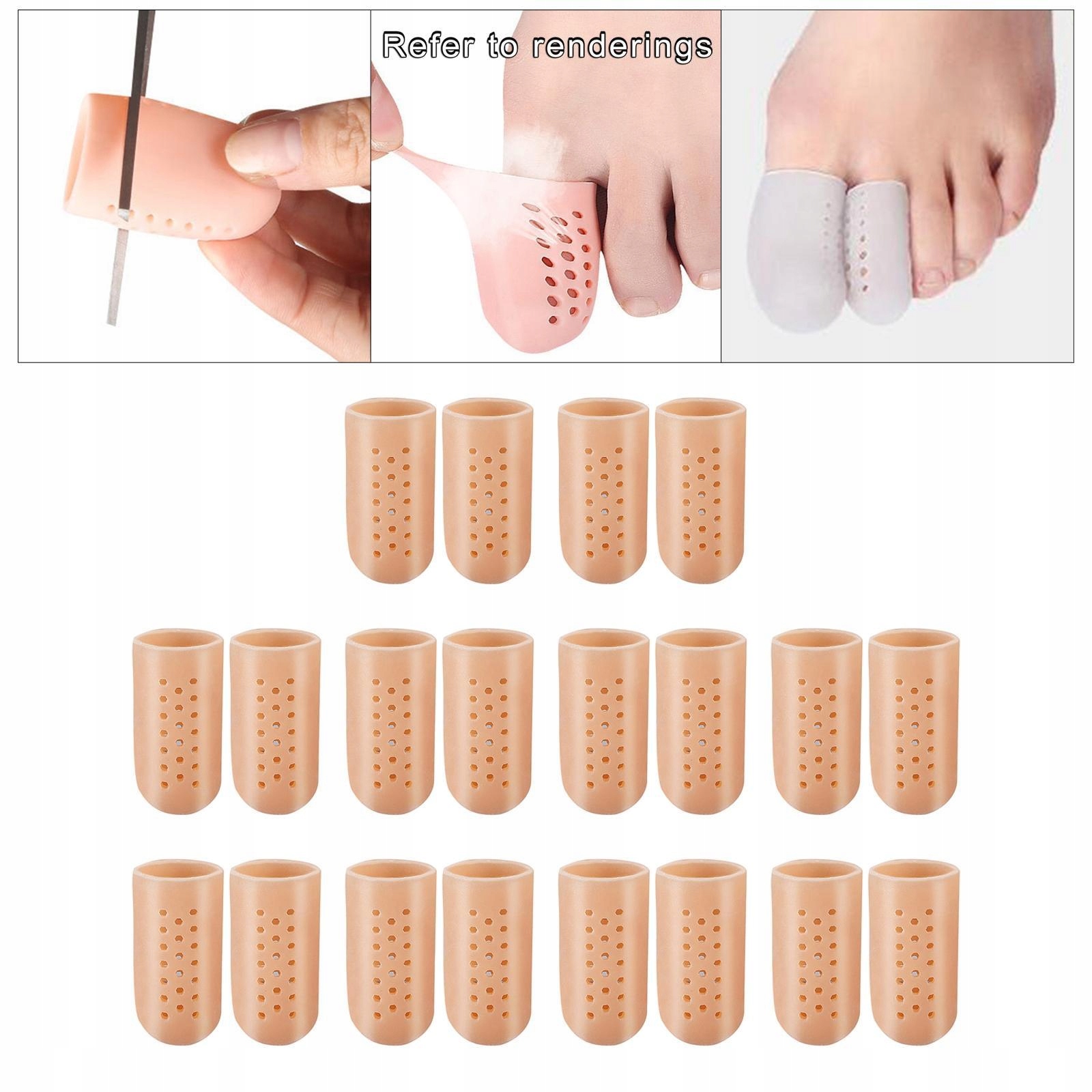 20 Sztuk Big Toe Caps Oddychająca Osłona Osłony
