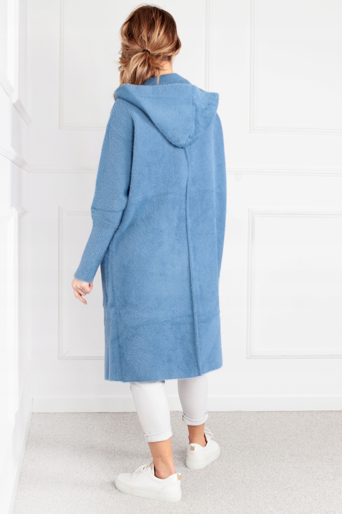 PŁASZCZ KURTKA PARKA SWETER Z KAPTUREM ALPAKA CIEPŁA WYGODNA JEANSOWY 1980 Rozmiar uniwersalny