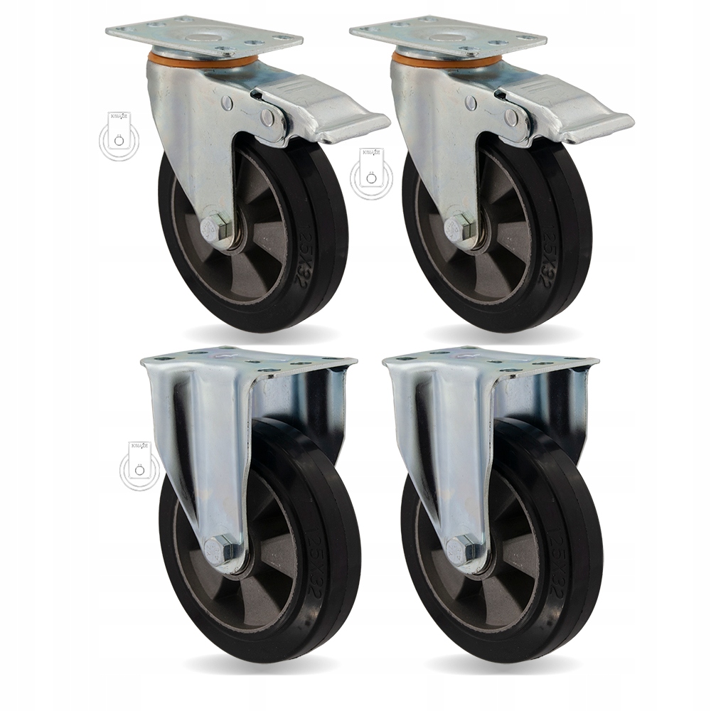 23HALGE125K2 Kolo fi125 vozík regál komplet 4 ks