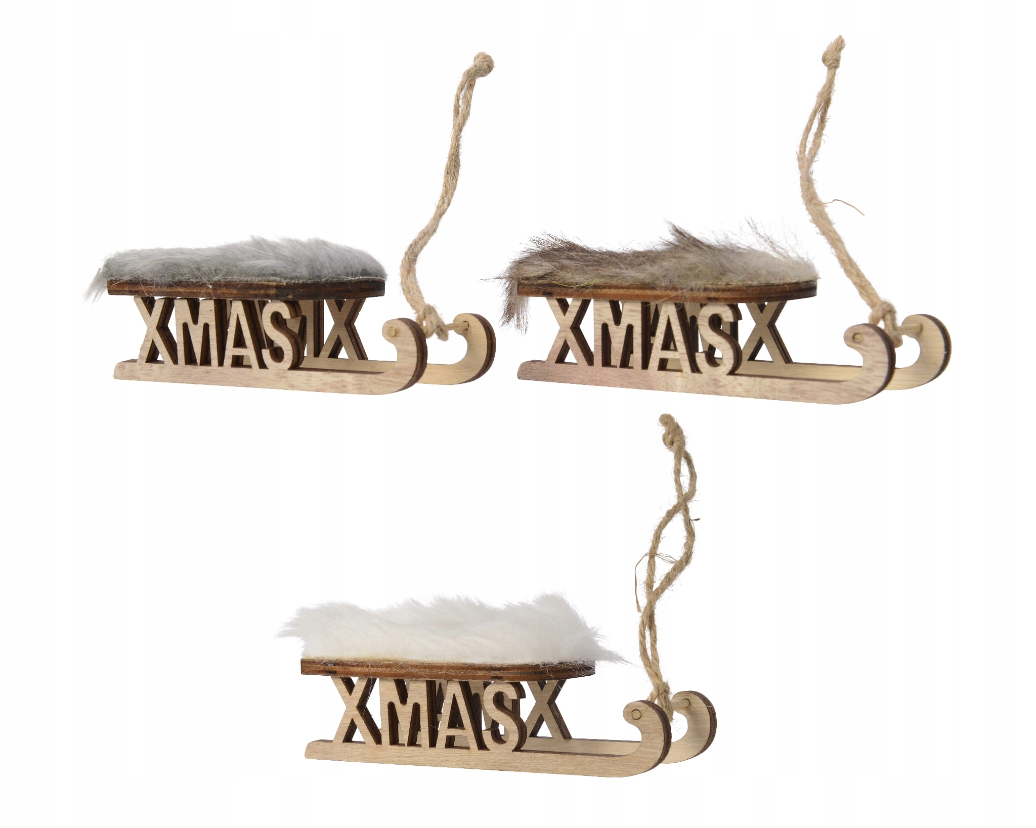 

Zawieszka drewniana sanki bombka choinka Święta