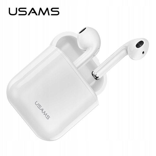 Usams Słuchawki Bluetooth 5.0 Tws LUseries bezprzewodowe biały/white BHULU0