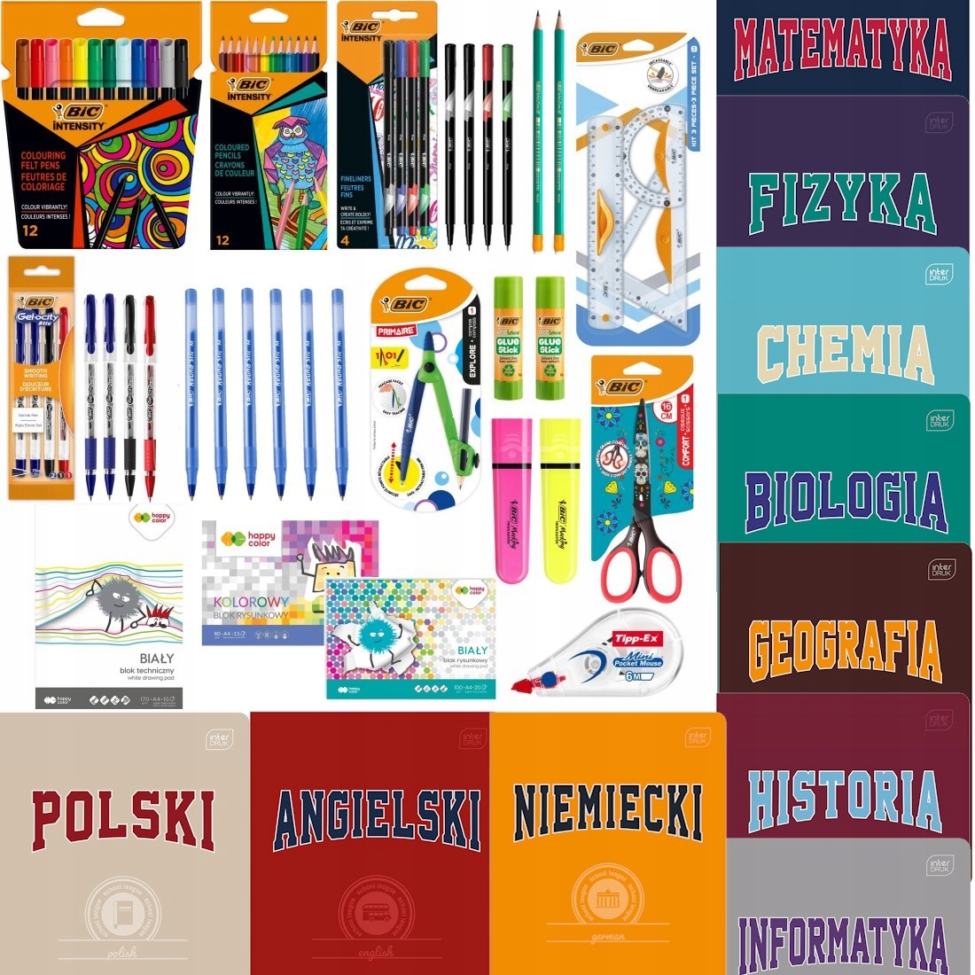 Wyprawka Szkolna Bic dla klas 4-8 10 zeszytów przedmiotowych