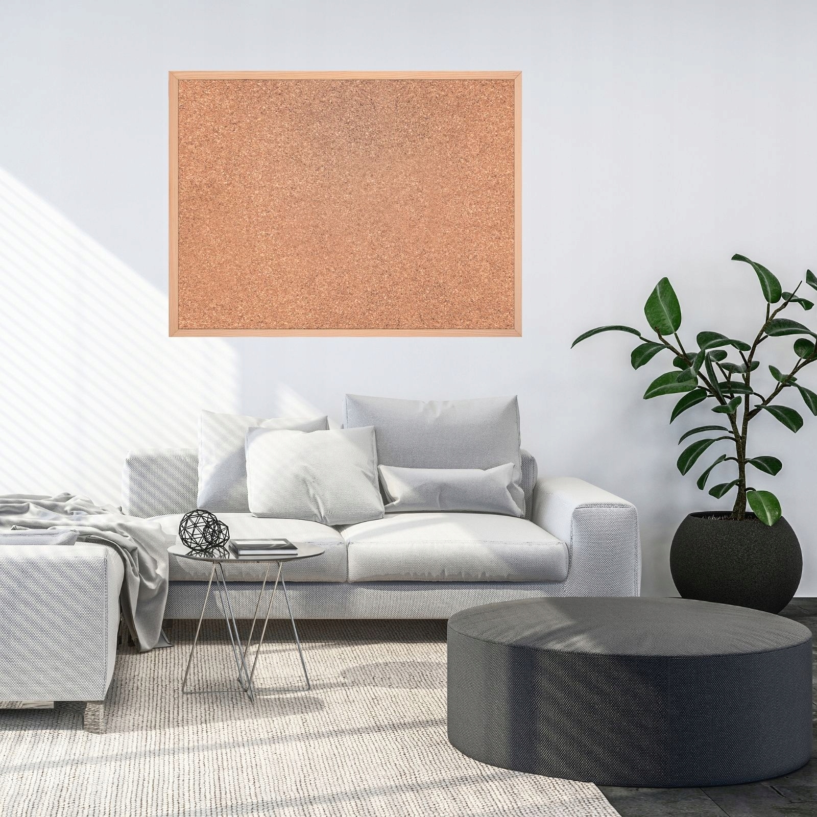 Tablica korkowa 90x60cm drewniana + pinezki 30 szt Wysokość produktu 60 cm