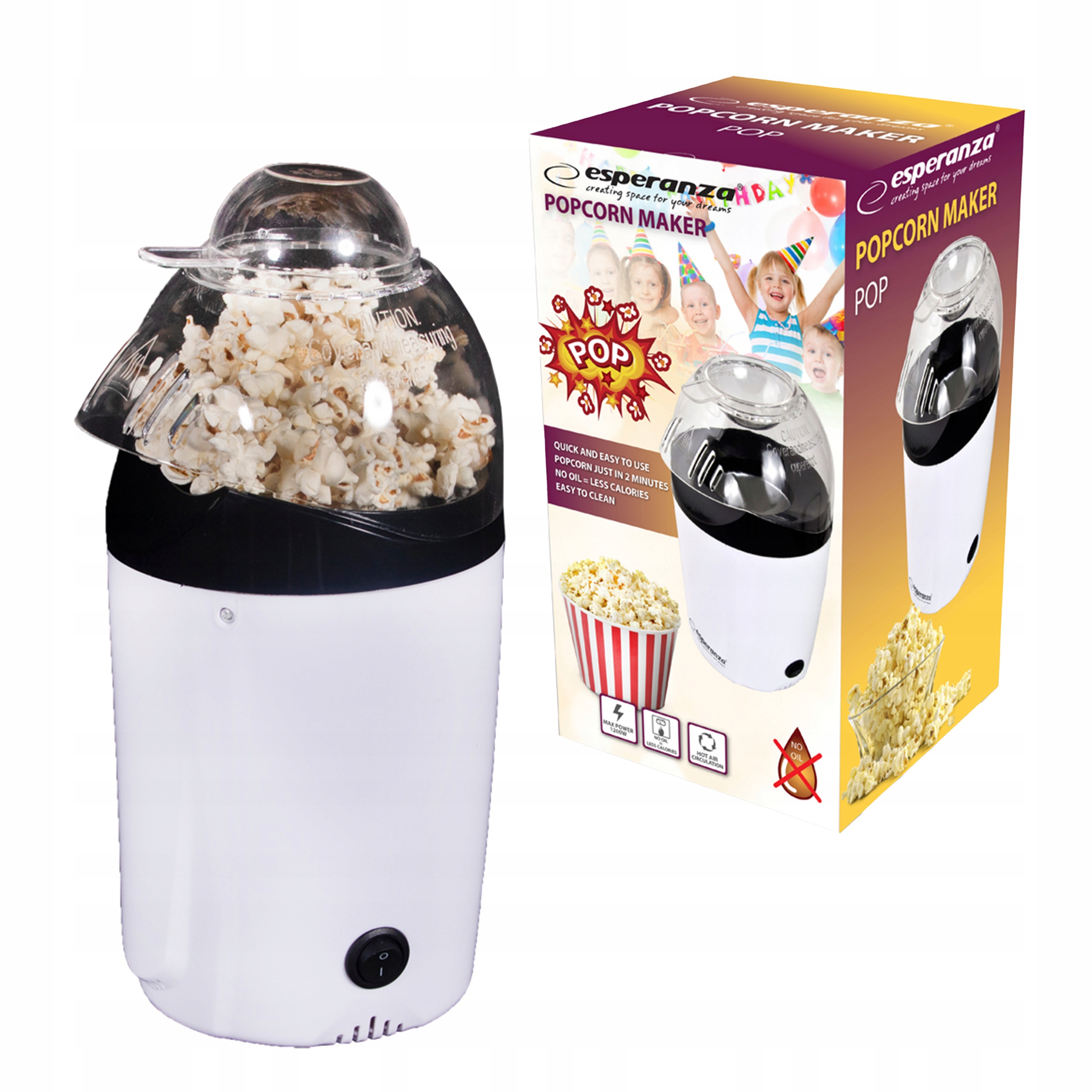 DOMOWA MASZYNKA MASZYNA URZĄDZENIE DO ROBIENIA POPCORNU BEZ TŁUSZCZU 0,3L EAN (GTIN) 8059394512516