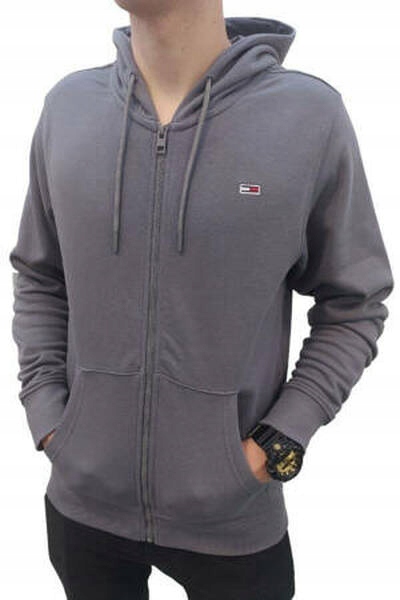 Tommy Jeans šedá mikina s kapucí, Velikost S