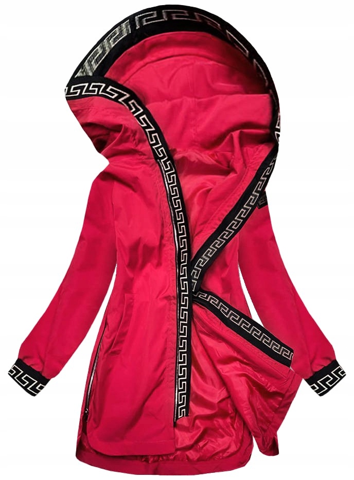 Tenká Dámská Bunda S Kapuce B8017 Červená Vel. XL (42)