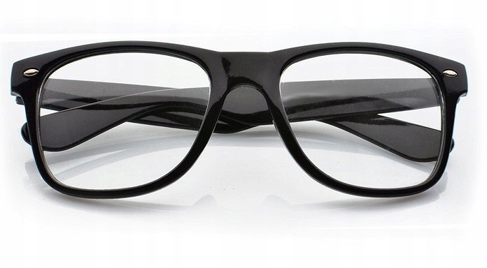 

Czarne Okulary Nerdy Zerówki Męskie Damskie Wayfar