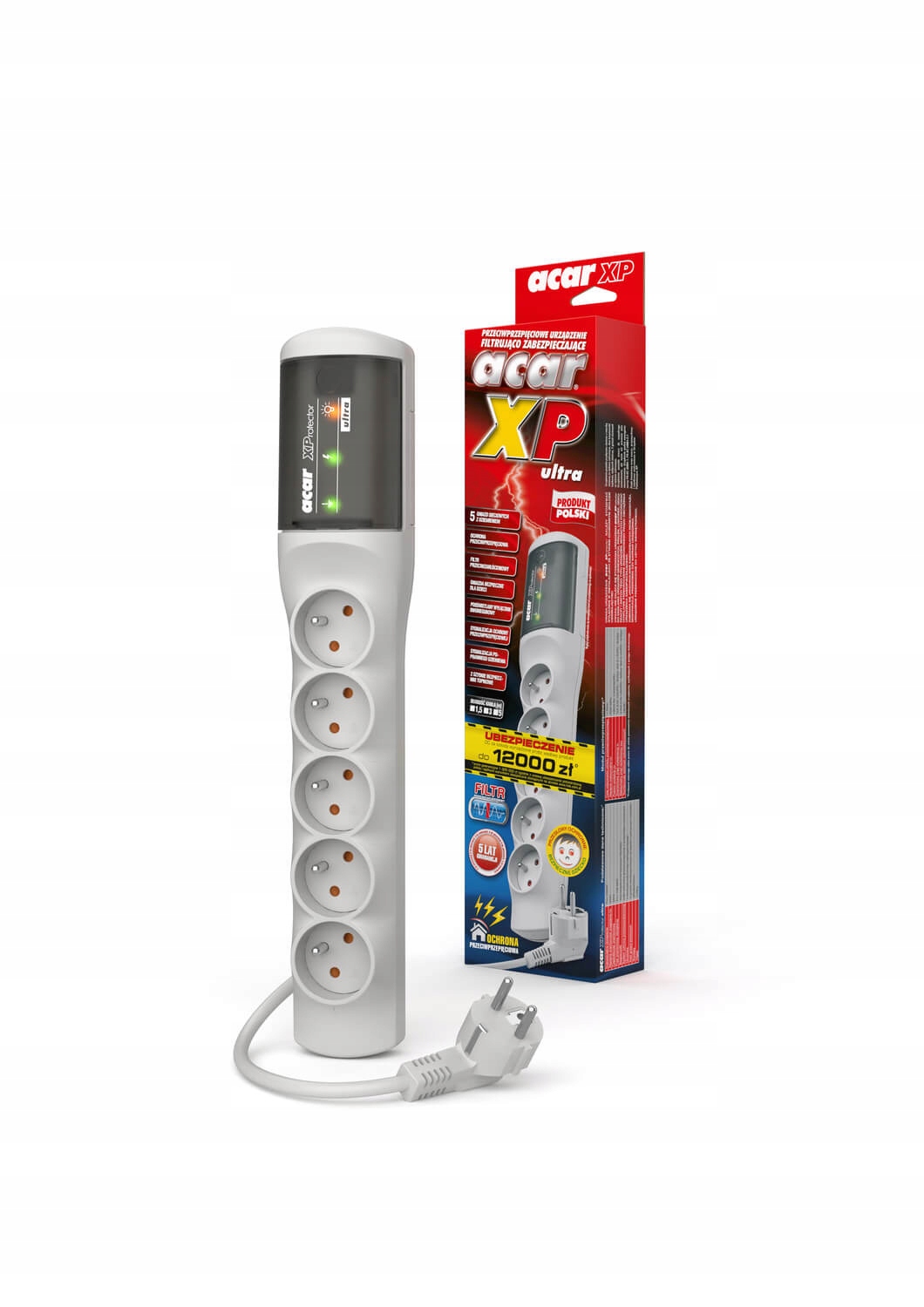 Listwa zasilająca Acar XP Ultra 3m 5 gniazd Kod producenta ACARXPROTULTRASZARY3M