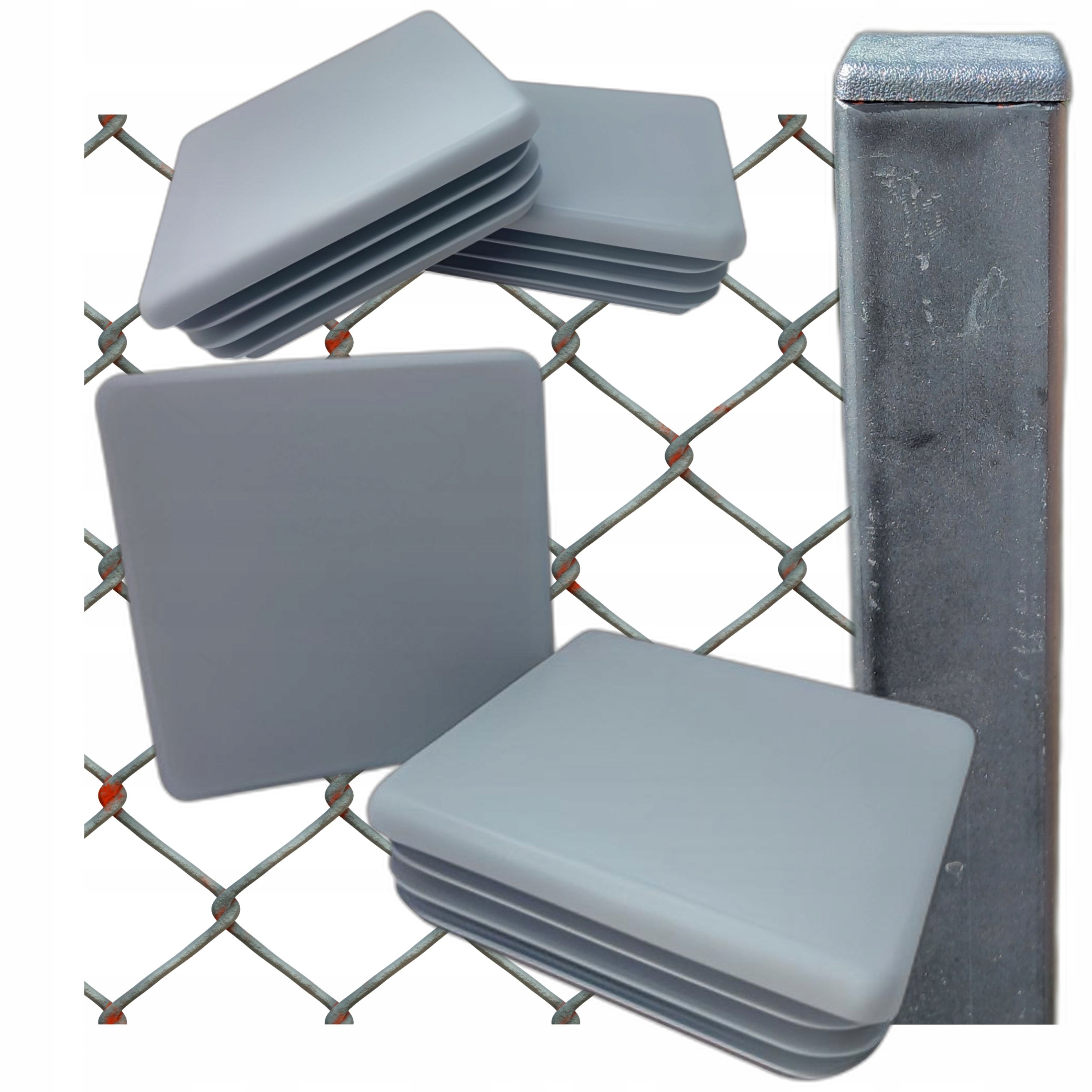 Vnitřní krytka na profil sloupku stříšky 80X80 50 Ks Šedá