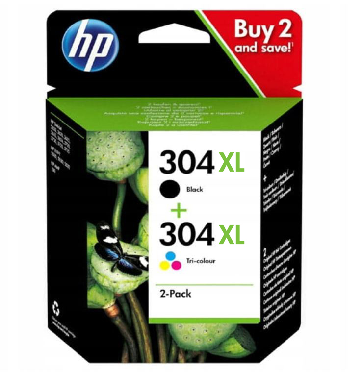N Komplet tuszy do Hp 304xl Bk Cmy Deskjet 2620 2630 3730, 5010 zestaw