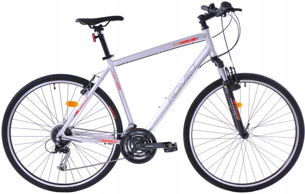Rower crossowy męski Romet Orkan 2M Ltd 28 L(21") srebrno-pomarańczowy