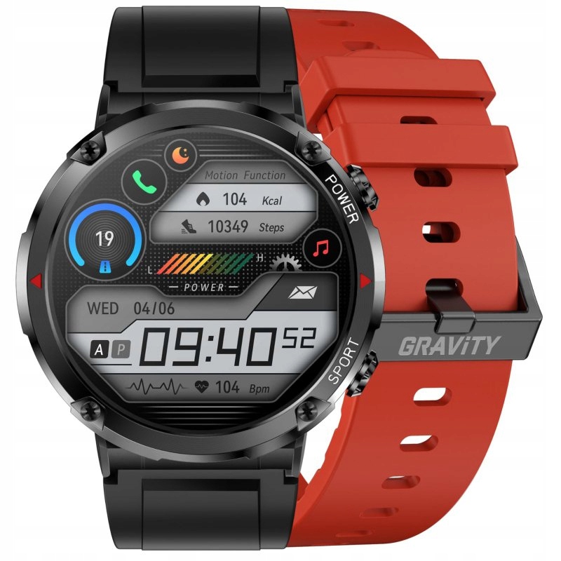 Chytré Hodinky Gravity GT21-6 červený silikonový řemínek