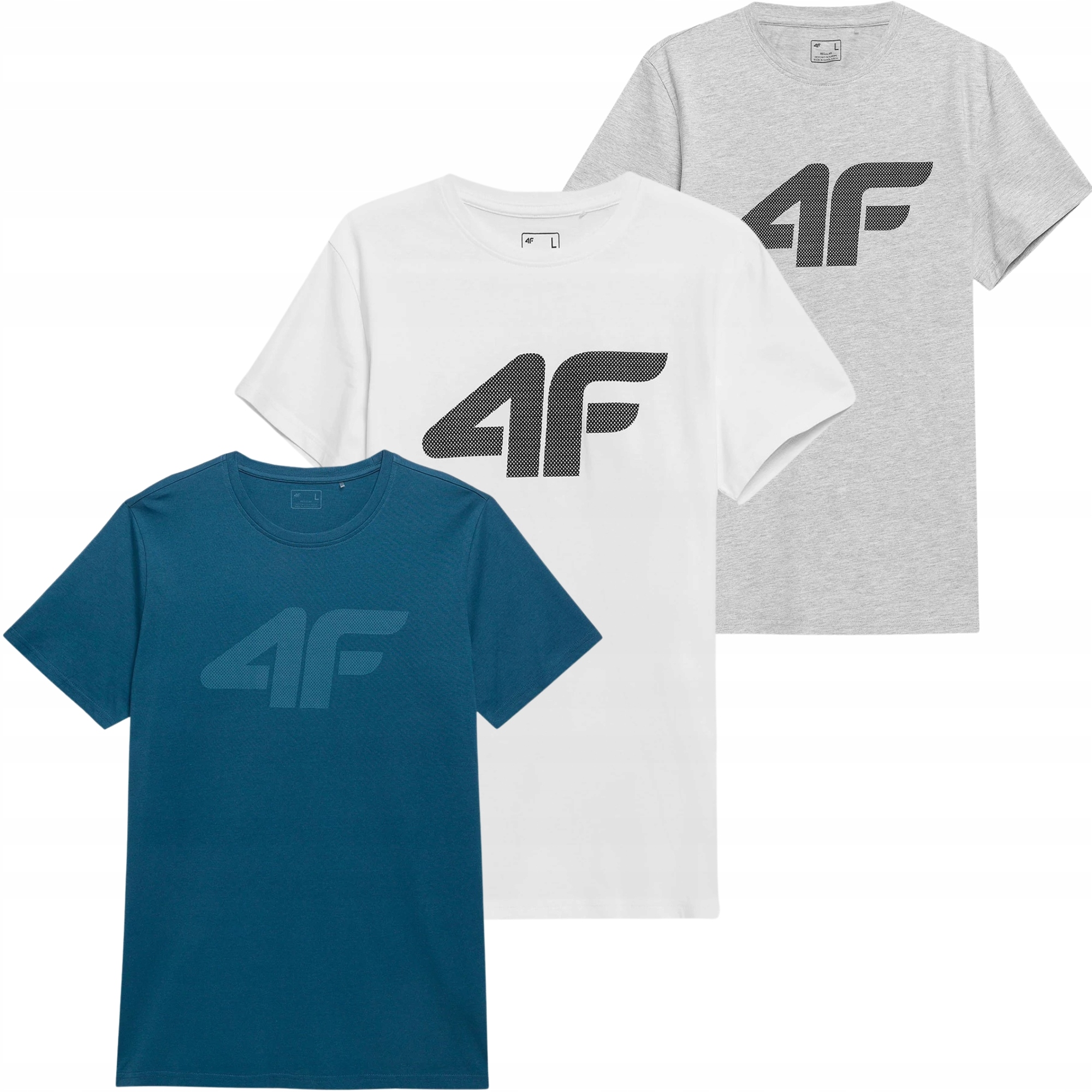 ZESTAW KOSZULKA 4F MĘSKA BAWEŁNIANA 3 SZT T-SHIRT SPORTOWY 3PACK r. S