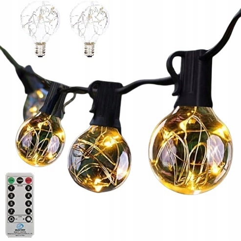 Girlanda ogrodowa lampki 11m 32 żarówki Led Pilot Żarówki Kule ogrodowe