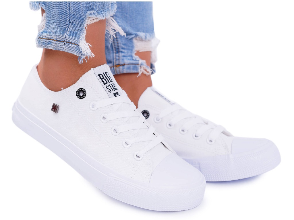 

Damskie Klasyczne Trampki Big Star Białe 274010 36