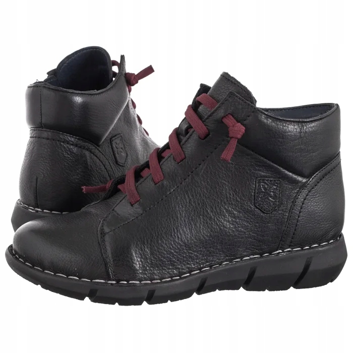 Kožené dámské kozačky Kotníkové Boty Maciejka Černé P7240-01 Black