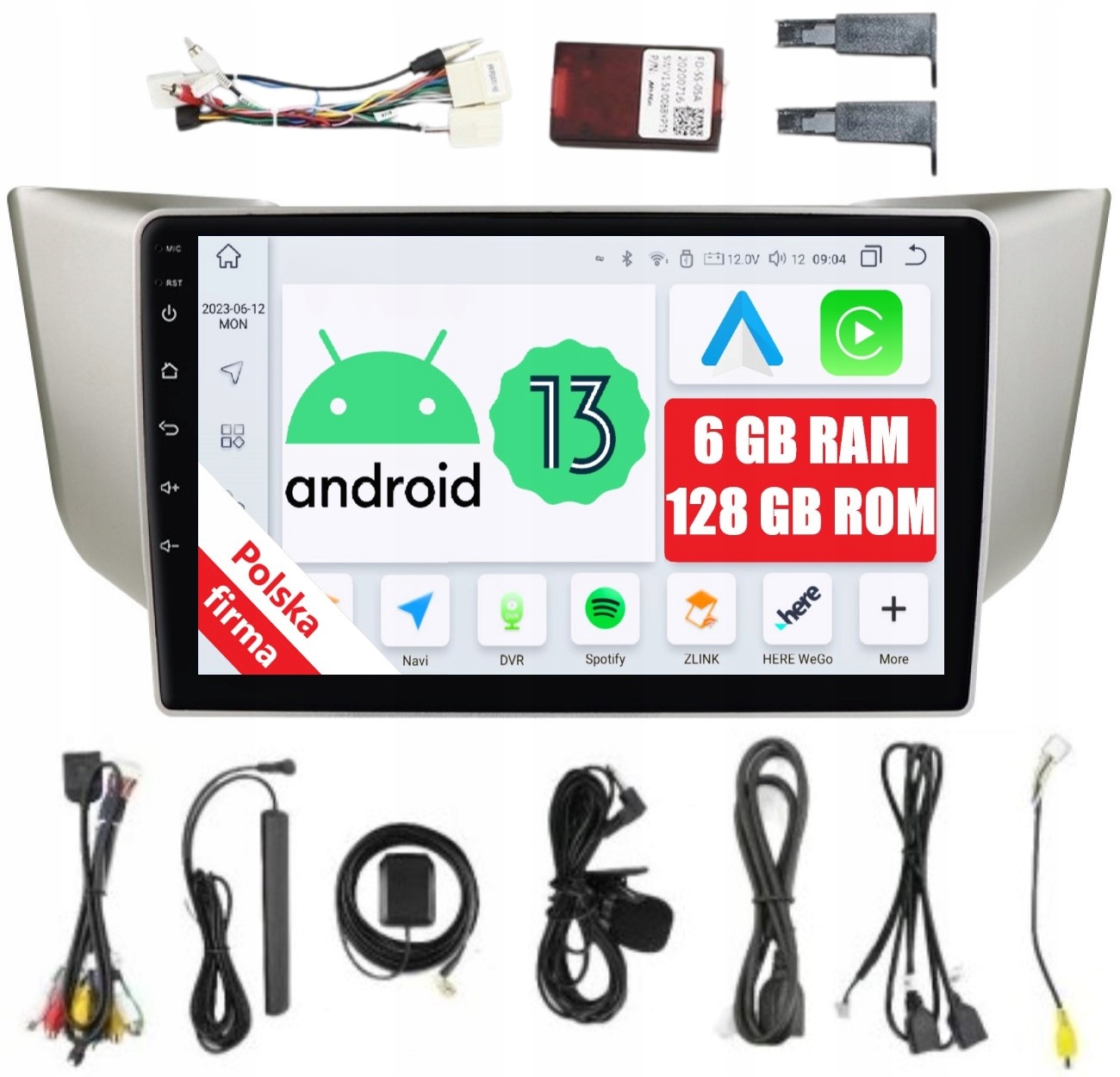 Rádio 2DIN Navigácia Android Toyota Harrier 6/128 Gb Dsp Carplay Lte