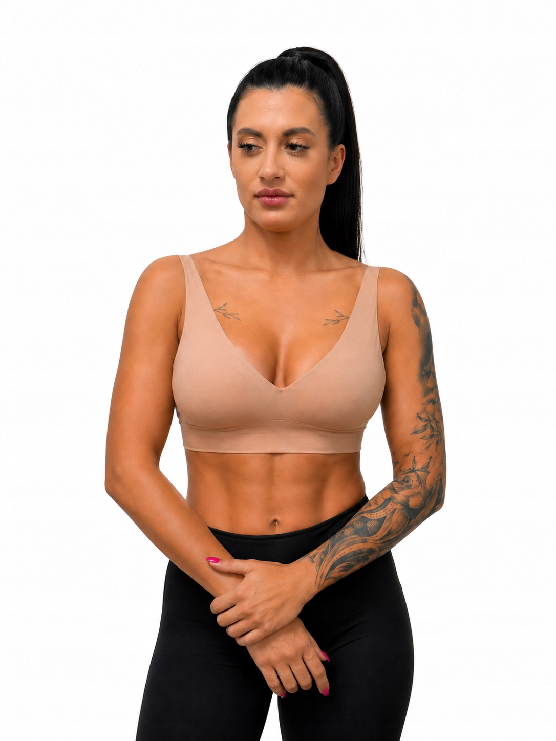 Top sportowy push up Lilitte beżowy M