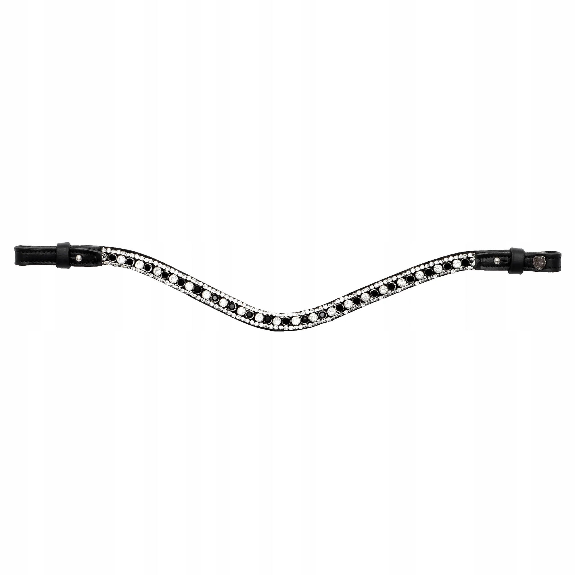 B Naczółek dla konia Equestrian Queen Hebe czarne/srebrne kryształki Full