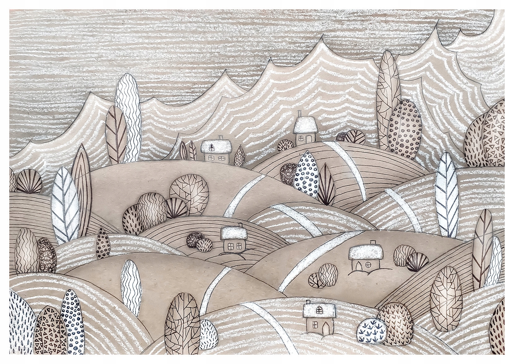 Vliesová fototapeta Klidná vesnice v údolí krajiny 200x140 lepidlo