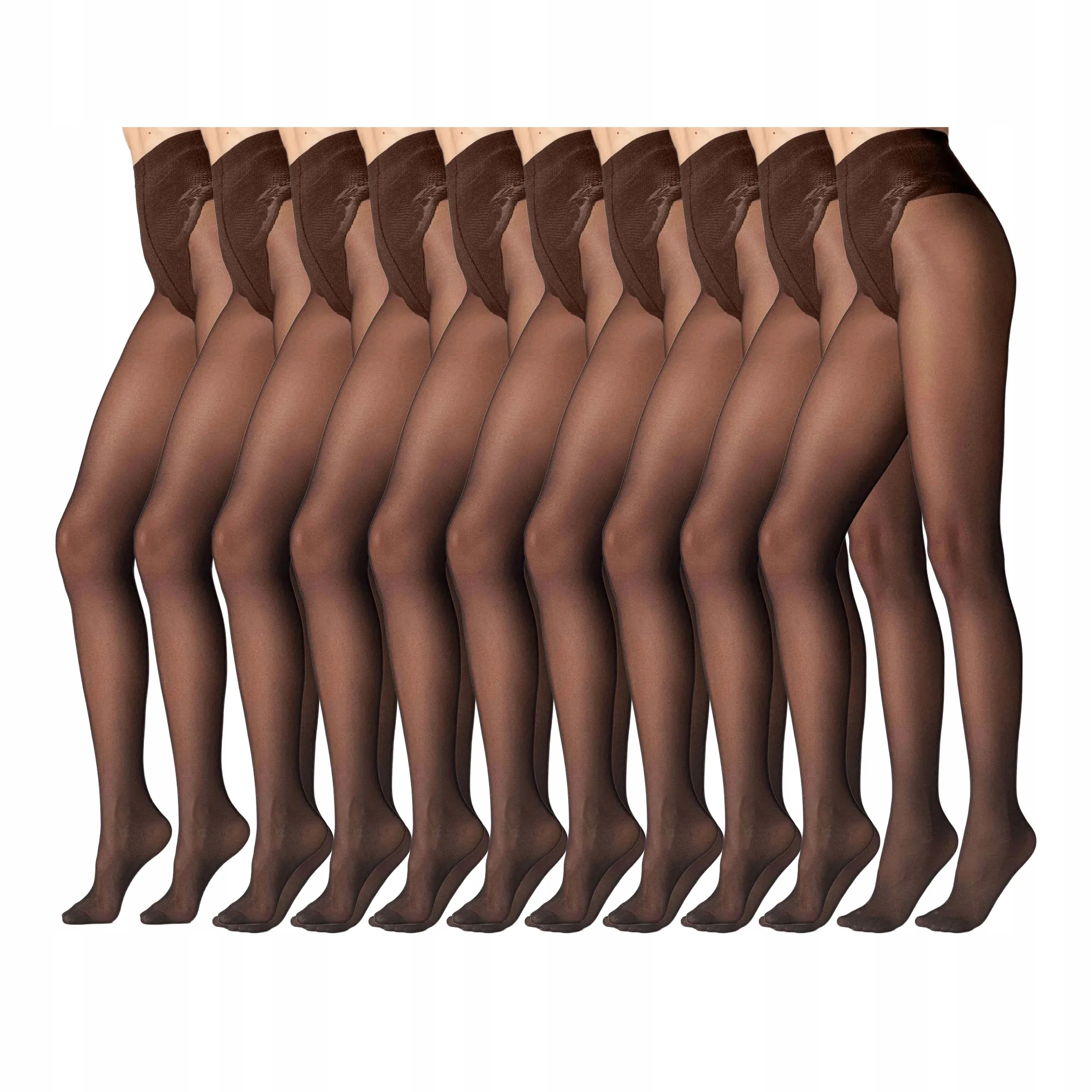 10 párů Punčocháče s modelovací částí 10 x Káva 3-M