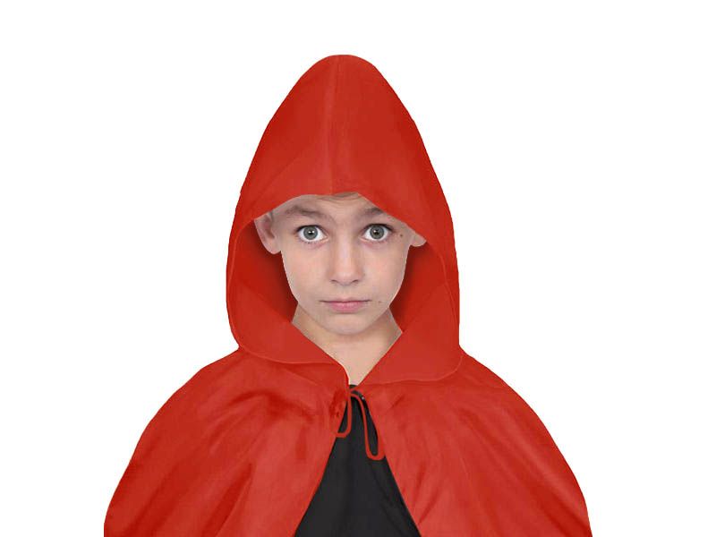 PELERYNA Z KAPTUREM DO STROJU CZERWONA 94cm Rozmiar 110-122